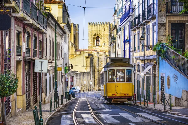 Lissabon street bil Stockfoto