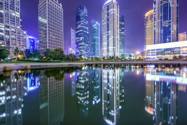 Shanghai, Çin finans bölgesine Cityscape