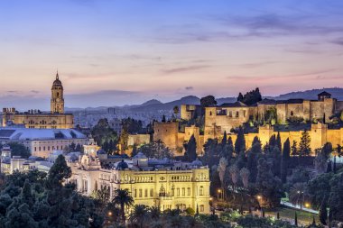 Malaga, İspanya Cityscape denizde