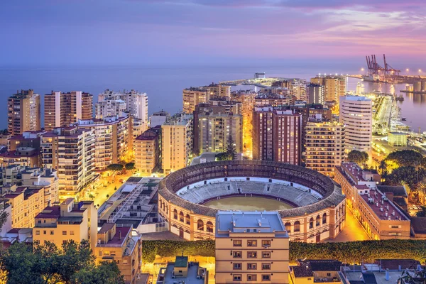 Malaga, Spagna Paesaggio urbano sul mare — Foto Stock