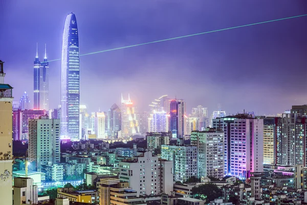 De Skyline van de stad van Shenzhen, China — Stockfoto