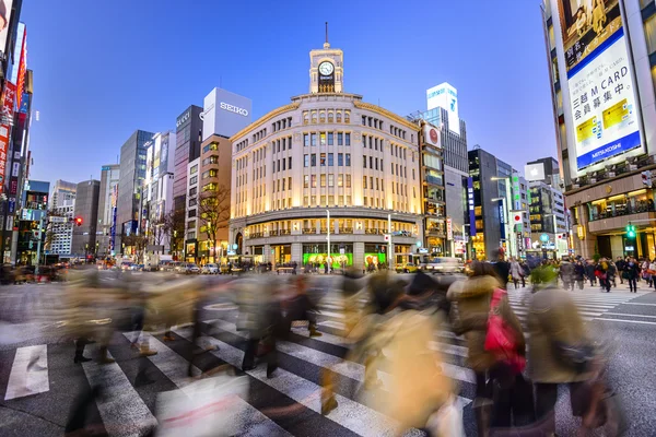 Токіо, Японія Cityscape в у районі Ginza торгового району міста — стокове фото