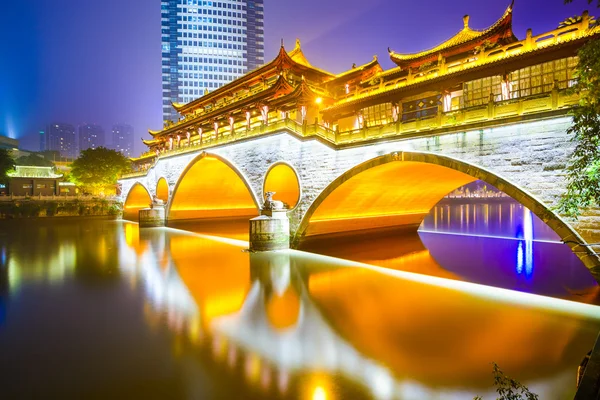 Chengdu, China em Anshun Bridge — Fotografia de Stock