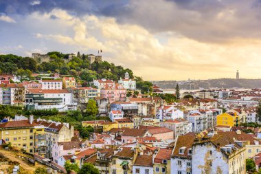 Lisbon, Portugal Skyline and Castle clipart