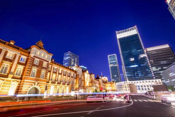 Tokyo Station Front på natten — Stockfoto