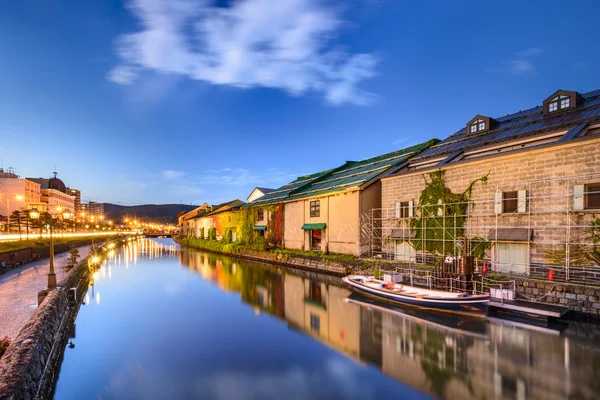 Otaru, Japán raktárak és csatornák — Stock Fotó