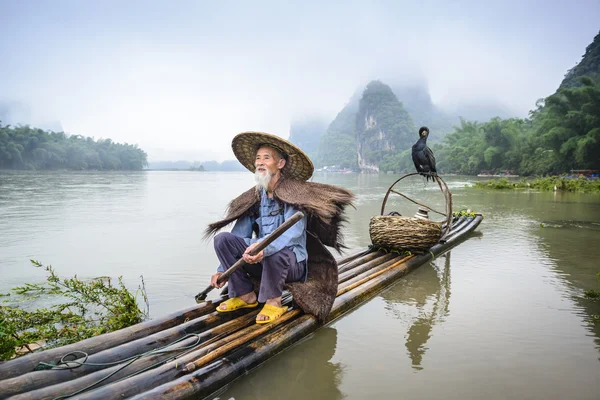 Pescatore cinese Cormornat — Foto Stock