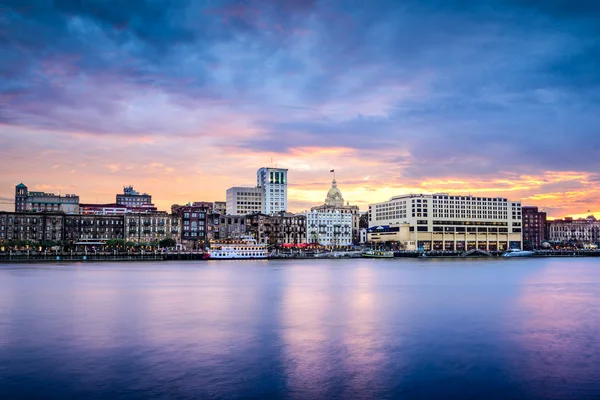 Savannah, Georgia Riverfont Skyline — Stock Photo, Image