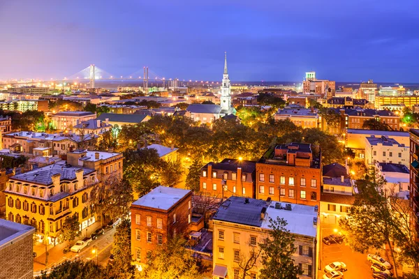 Skyline de Savannah, Geórgia — Fotografia de Stock