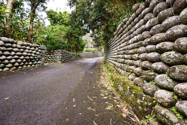 古い石壁の八丈島日本 — ストック写真