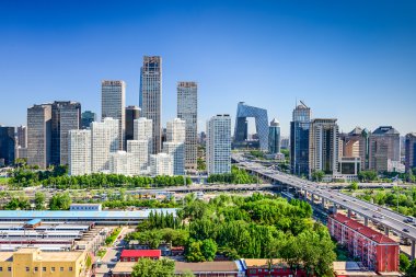 Beijing China FInancial District Skyline clipart