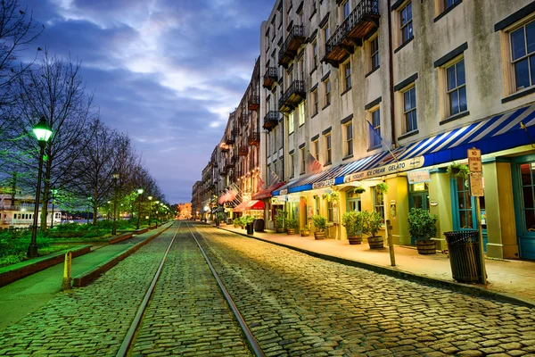 Savannah, Georgia, Usa na River Street — Stock fotografie