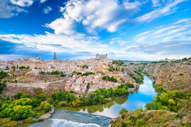 Toledo, İspanya eski şehir manzarası
