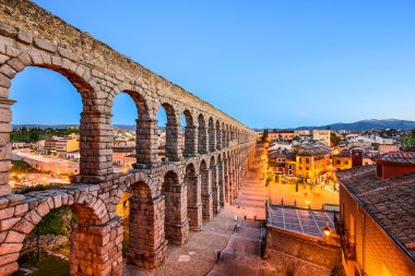 Segovia, Spain Ancient Roman Aqueduct clipart
