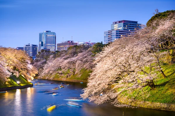 Tokyo, Japan Springtime Moat — Stock Photo, Image