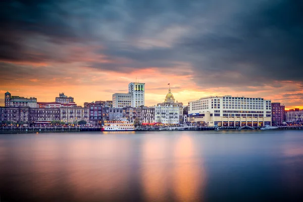 Savannah, Georgia, Usa centrum Skyline — Zdjęcie stockowe