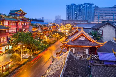 Chengdu China Historic District clipart