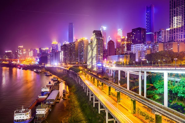 Chongqing, Kina vid floden stadsbild — Stockfoto