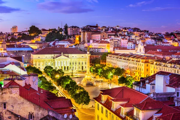 Plaza Rossio de Lisboa — Foto de Stock