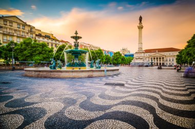 Rossio Square of Lisbon clipart