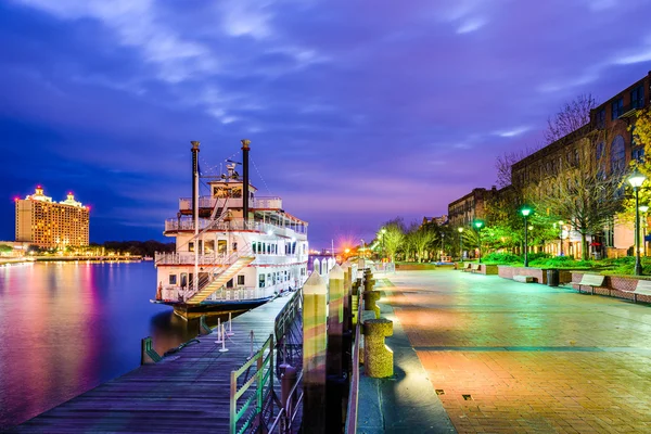 Savannah, Geogia Riverfront Promenade — Fotografia de Stock