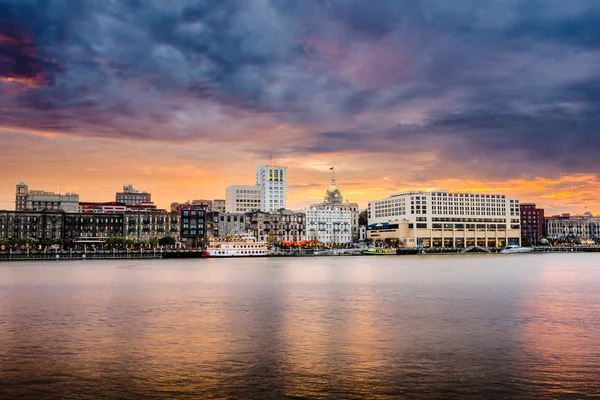 Savannah Georgia Riverfront manzarası — Stok fotoğraf