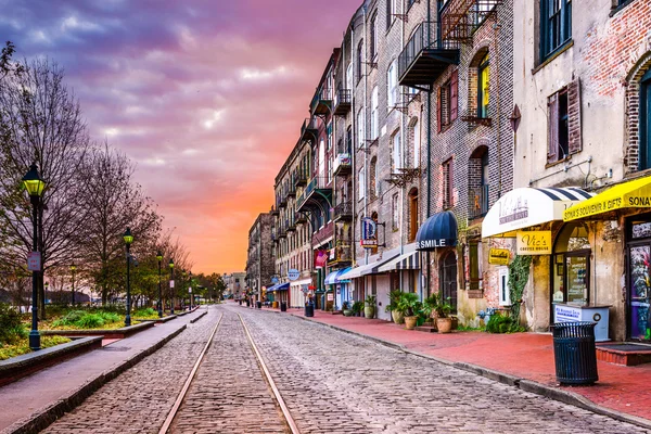 Rivier Street in Savannah — Stockfoto