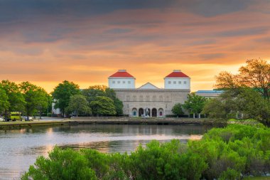NORFOLK, VA, USA - MAY 7, 2023: The Chrysler Museum of Art at dawn. The museum was established in 1933.