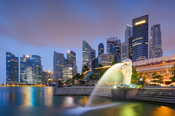 Сингапурский горизонт у залива
