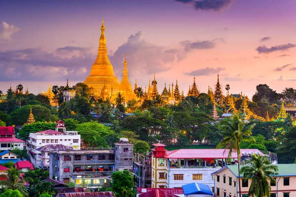 Skyline di Yangon, Myanmar — Foto Stock