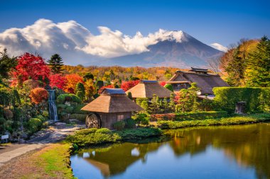 Mt. Fuji ve geleneksel köy