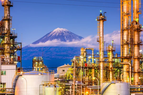 Fuji en fabrieken — Stockfoto