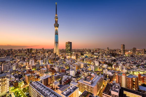 Skyline de Tóquio com Skytree — Fotografia de Stock