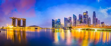 Singapore Skyline at Twilight clipart