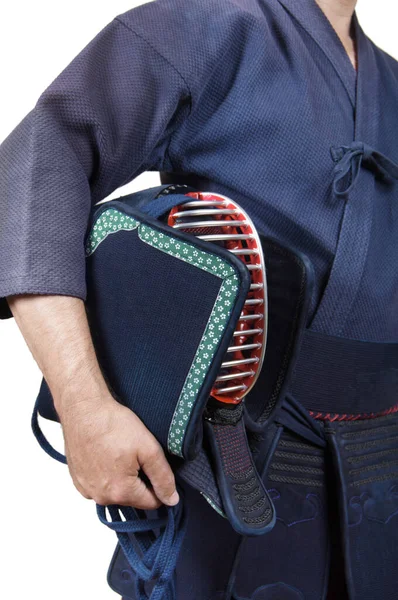 Deportista Equipo Protección Bogu Para Entrenamiento Japonés Esgrima Kendo Cerca — Foto de Stock