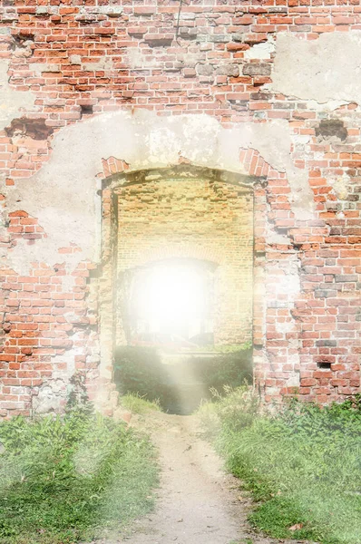 Passage Old Brick Wall — Stock Photo, Image
