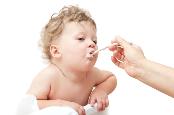 Bambino piccolo con i capelli ricci — Foto Stock