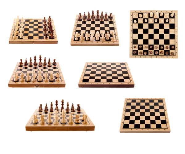 Uppsättning av chess styrelse och bitar — Stockfoto