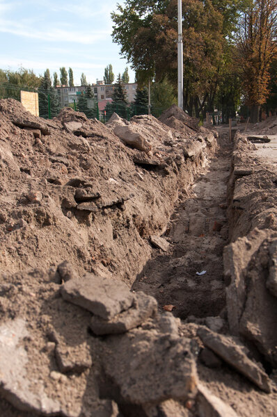 канава на строительной площадке
