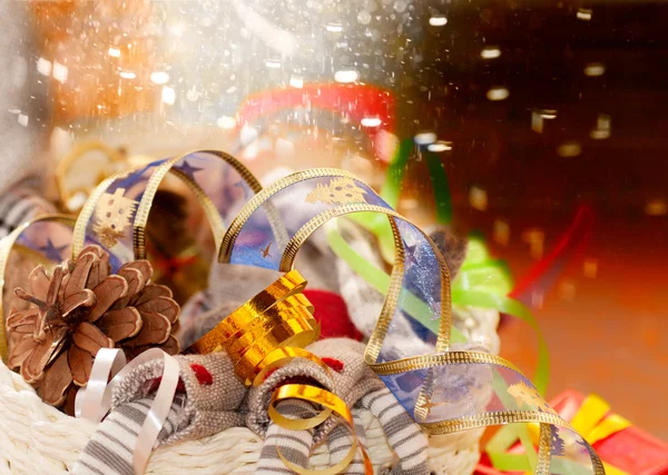 Box with Christmas toys — Stock Photo, Image