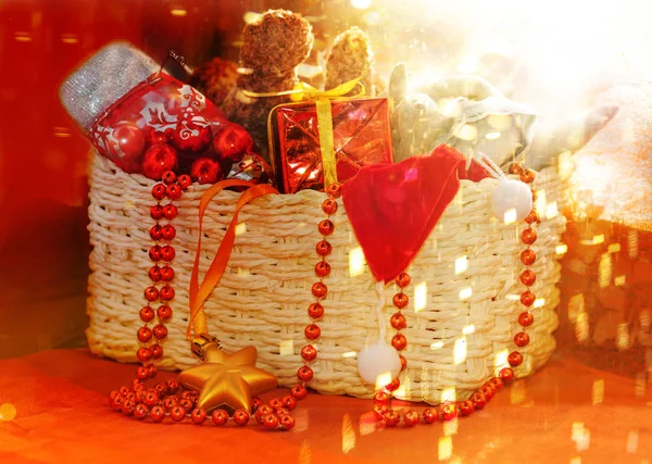 Box with Christmas toys — Stock Photo, Image