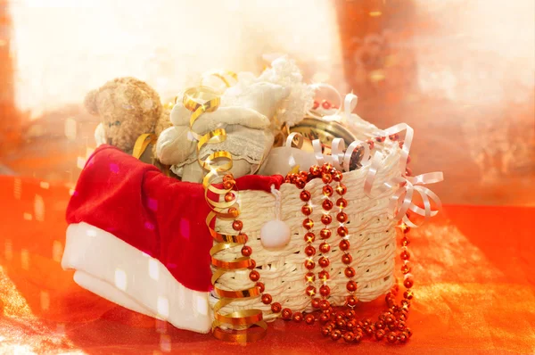 Box with Christmas toys — Stock Photo, Image