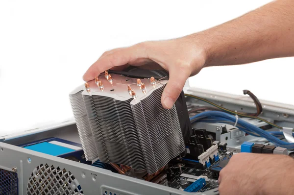 Adam onarım için bilgisayar soğutucu — Stok fotoğraf