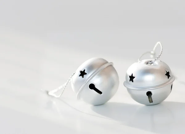 Two round silver bells — Stock Photo, Image
