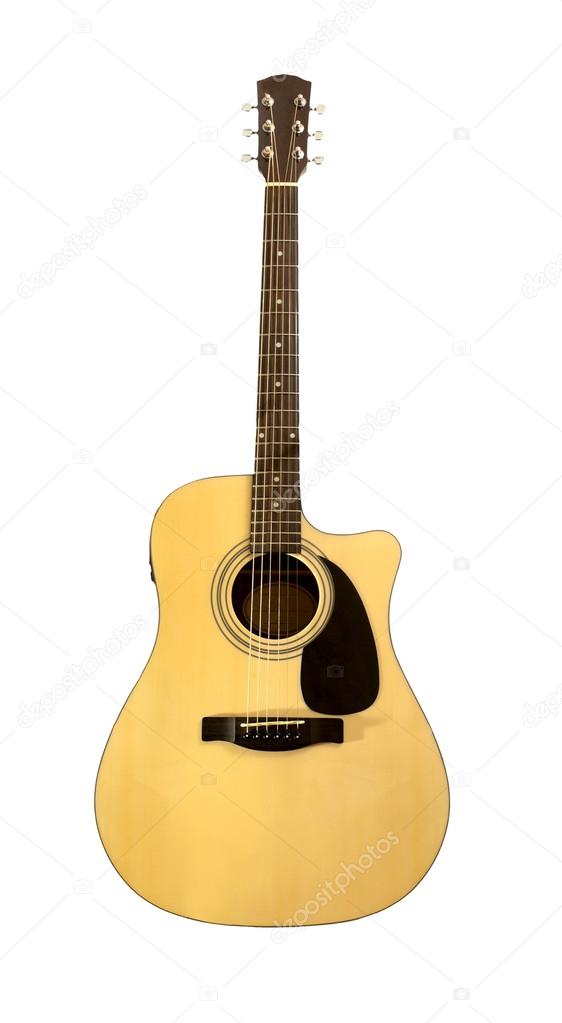 Acoustic guitar on white