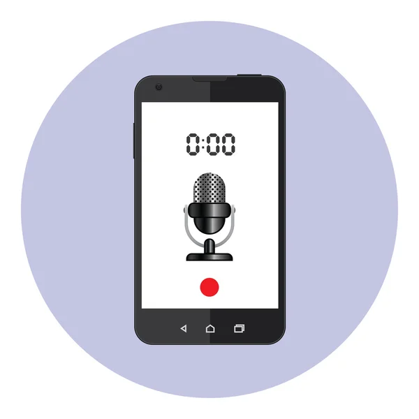 Grabadora de voz Aplicación móvil — Archivo Imágenes Vectoriales