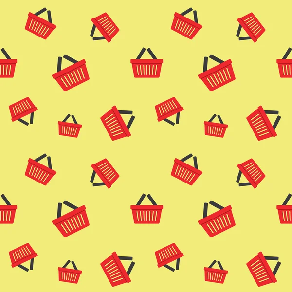 Seamless Shopping Cart Pattern — Stock Vector