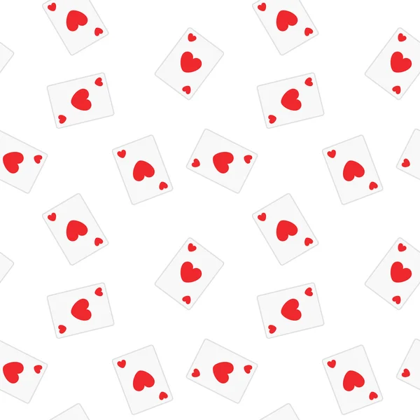 Seamless Playing Cards Hearts Pattern Background — Stock Vector