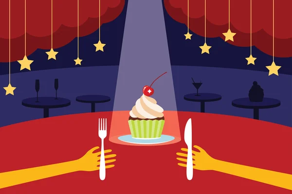 Manger le Cupcake — Image vectorielle