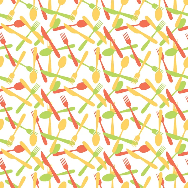 Seamless Cutlery Silverware Pattern — Stock Vector